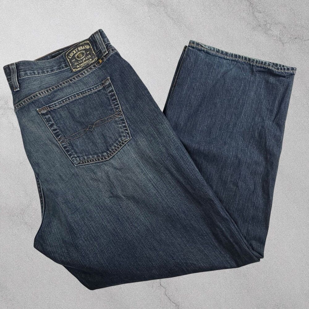 Lucky Brand 181 Straight Jeans Mens 40x30 Blue Denim Classic Fit Dark Wash